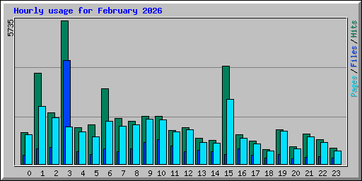 Hourly usage for February 2026